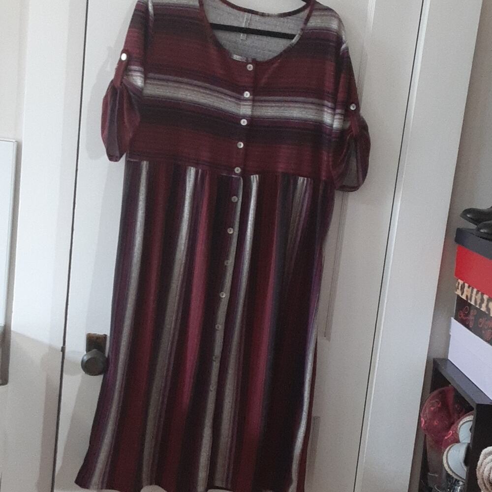 Paolino Soft Striped Boho dress large